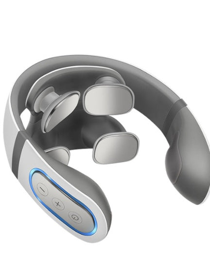 Portable EvyraLux neck massager used at home for muscle relief
